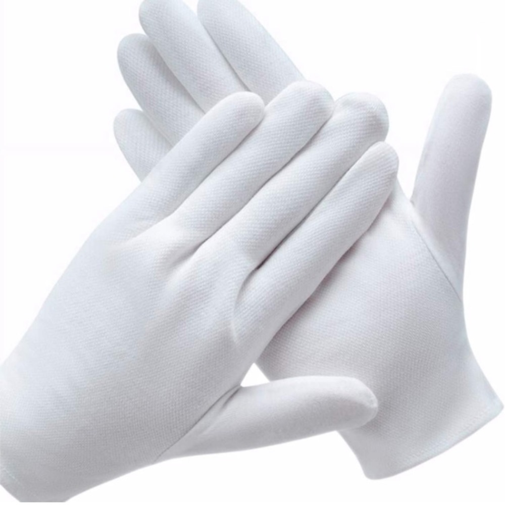 2 pairs (4 pieces) lightweight multipurpose unisex gloves in white, 8.6” long
